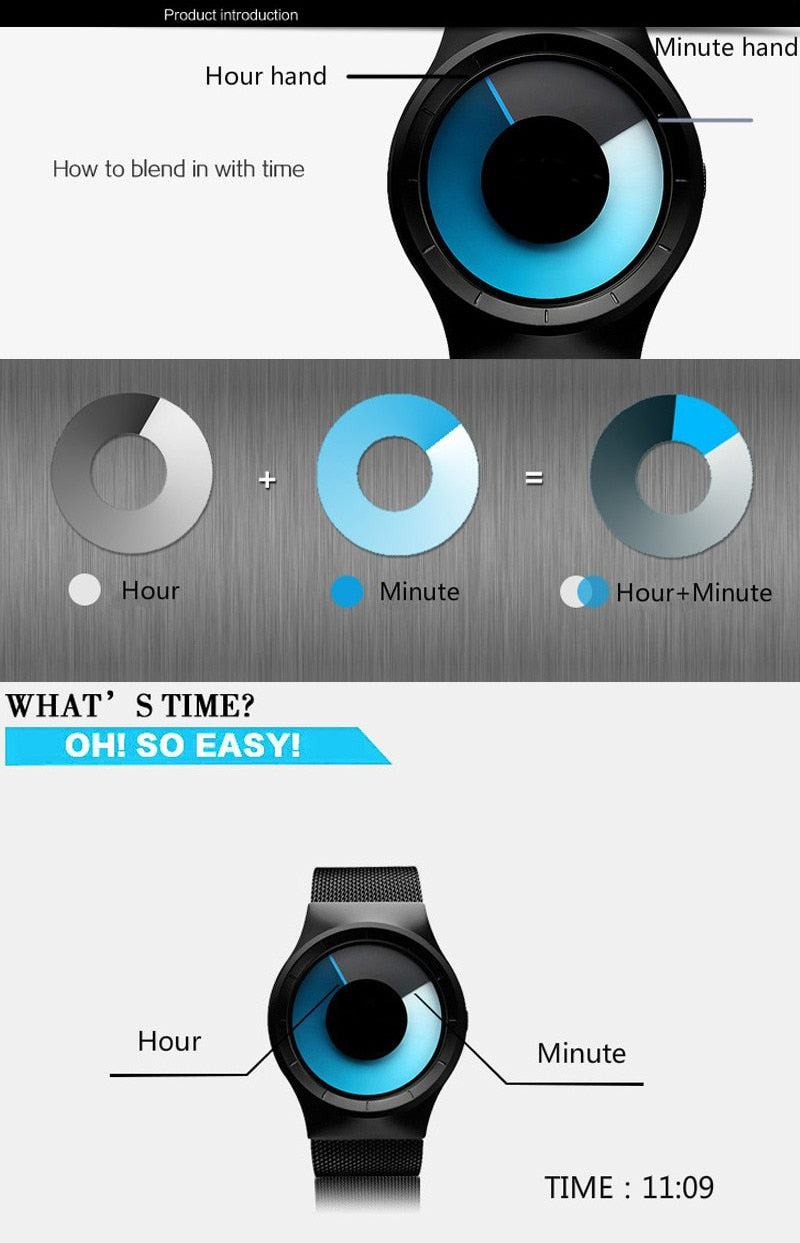 Geekthink Vortex Pointer Unisex Horloge